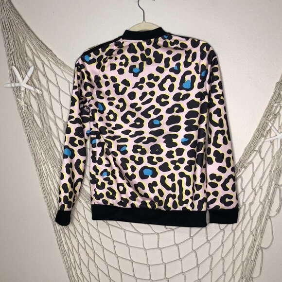 ADIDAS Youth Pink LZ Leopard Print SST Superstar Track Jacket M - Picture 10 of 12